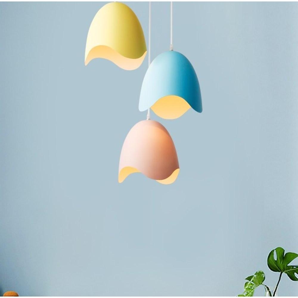Modern Colorful Cluster Pendant Light with 3 LED Eggshell Shaped Metal Shades