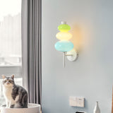 Modern Colorful Glass Candy String Wall Sconce Lantern LED Light for Bedroom Living Room