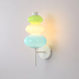 Modern Colorful Glass Candy String Wall Sconce Lantern LED Light for Bedroom Living Room