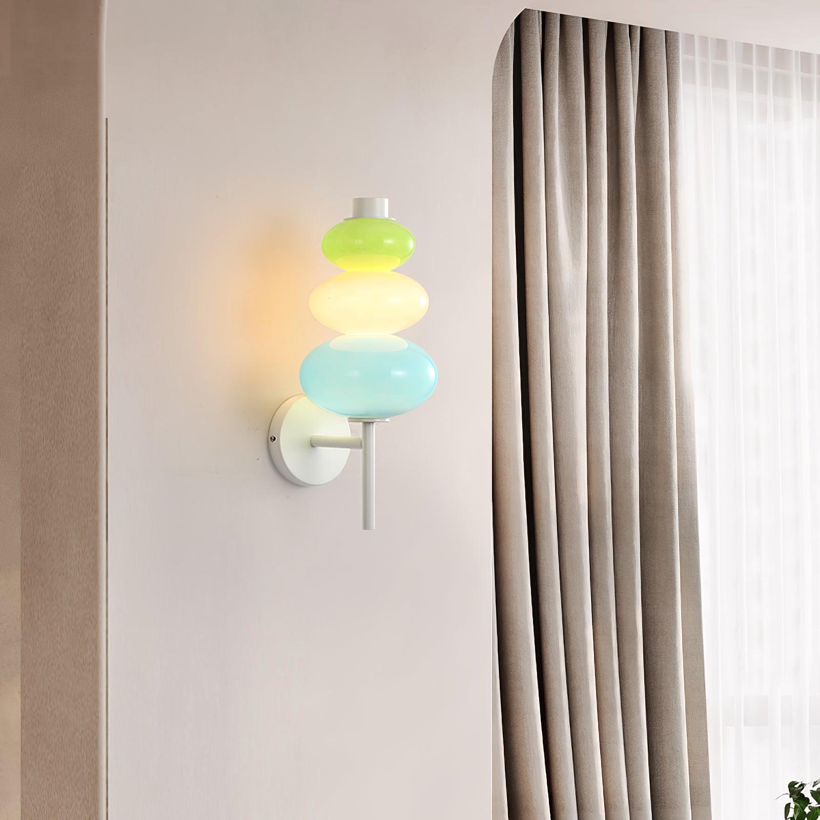 Modern Colorful Glass Candy String Wall Sconce Lantern LED Light for Bedroom Living Room