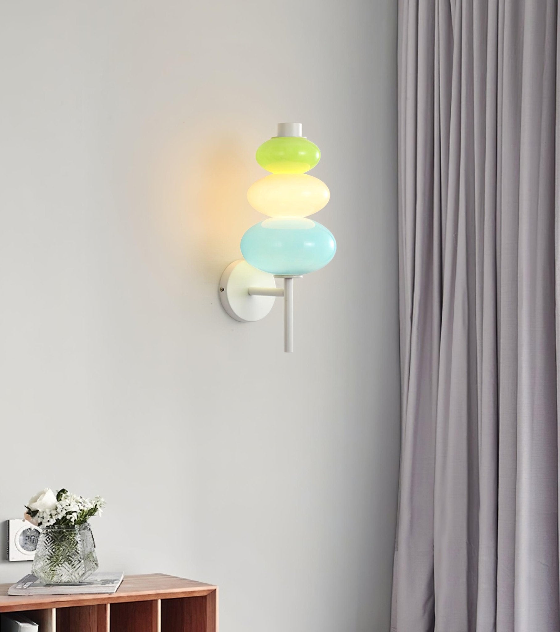 Modern Colorful Glass Candy String Wall Sconce Lantern LED Light for Bedroom Living Room