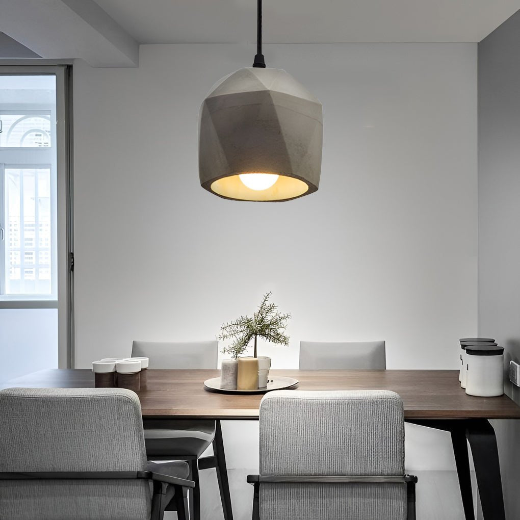 Modern Concrete Pendant Light Industrial Cement Hanging Lamp for Farmhouse Kitchen Island and Dining Area
