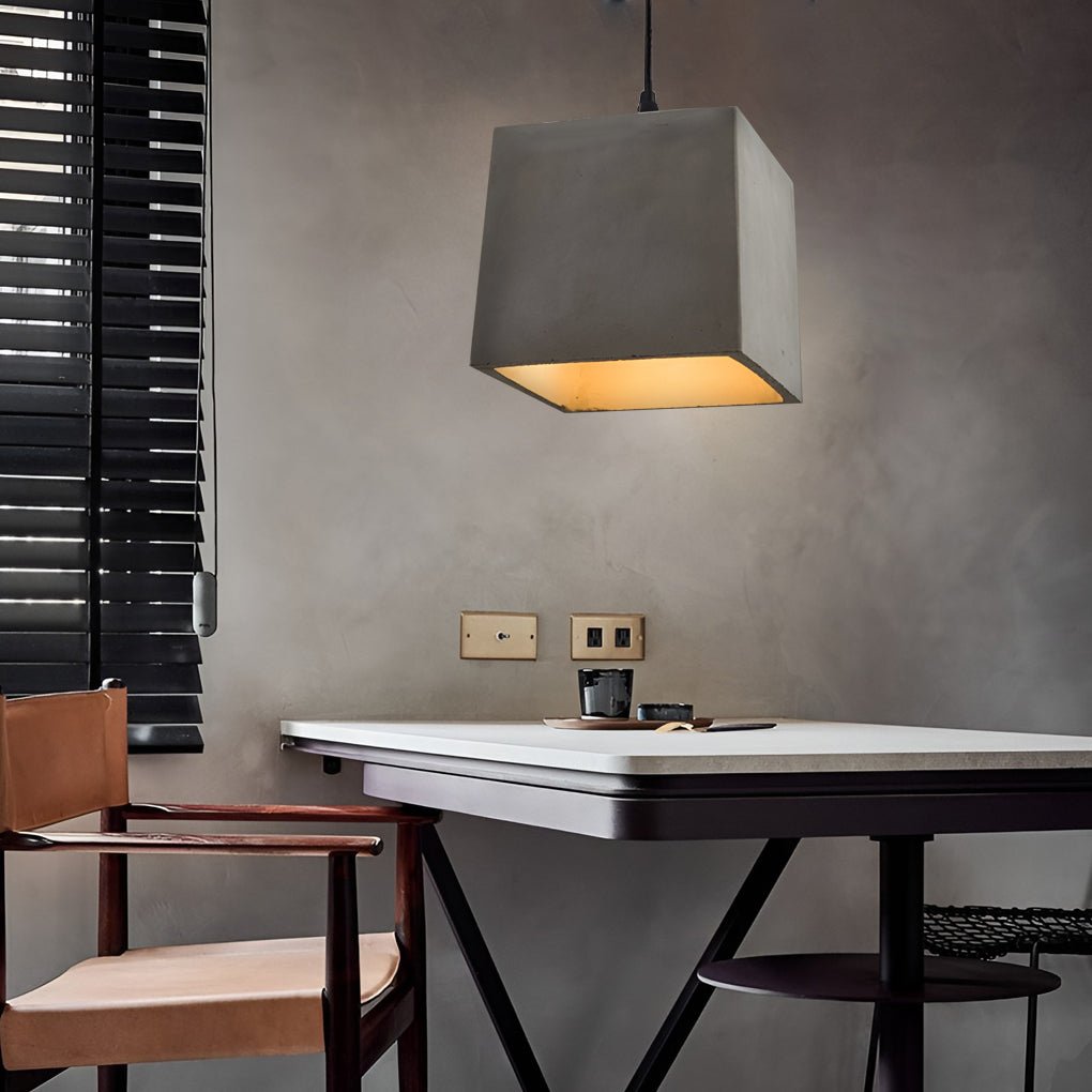 Modern Concrete Pendant Light Industrial Cement Hanging Lamp for Farmhouse Kitchen Island and Dining Area
