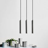 Modern Concrete Terrazzo Pendant Light Industrial Minimalist Cylinder Hanging Lamp for Kitchen and Dining Room