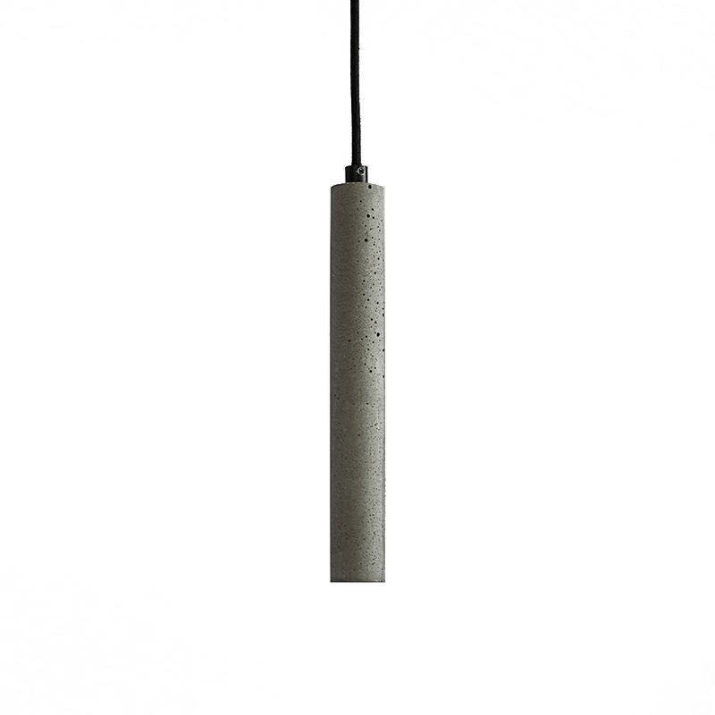 Modern Concrete Terrazzo Pendant Light Industrial Minimalist Cylinder Hanging Lamp for Kitchen and Dining Room