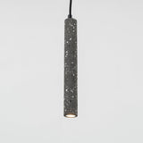 Modern Concrete Terrazzo Pendant Light Industrial Minimalist Cylinder Hanging Lamp for Kitchen and Dining Room