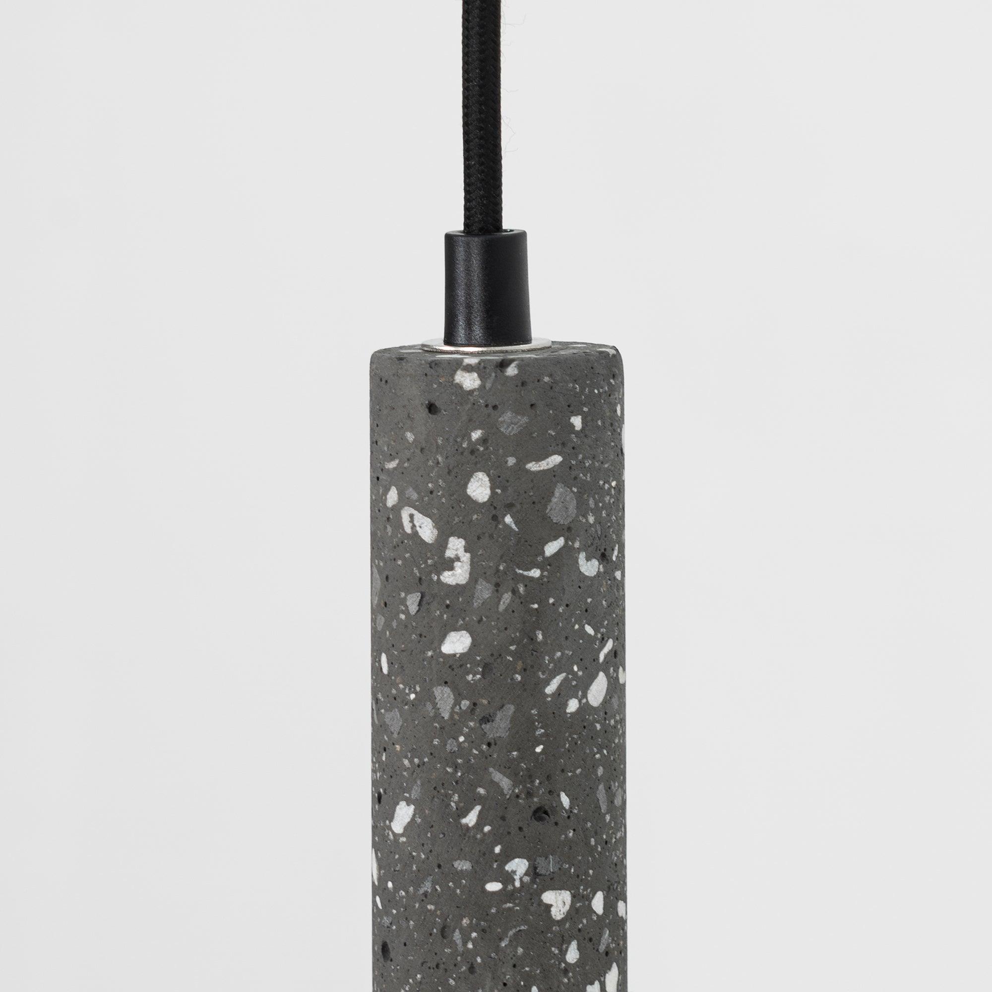 Modern Concrete Terrazzo Pendant Light Industrial Minimalist Cylinder Hanging Lamp for Kitchen and Dining Room