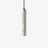 Modern Concrete Terrazzo Pendant Light Industrial Minimalist Cylinder Hanging Lamp for Kitchen and Dining Room