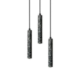 Modern Concrete Terrazzo Pendant Light Industrial Minimalist Cylinder Hanging Lamp for Kitchen and Dining Room