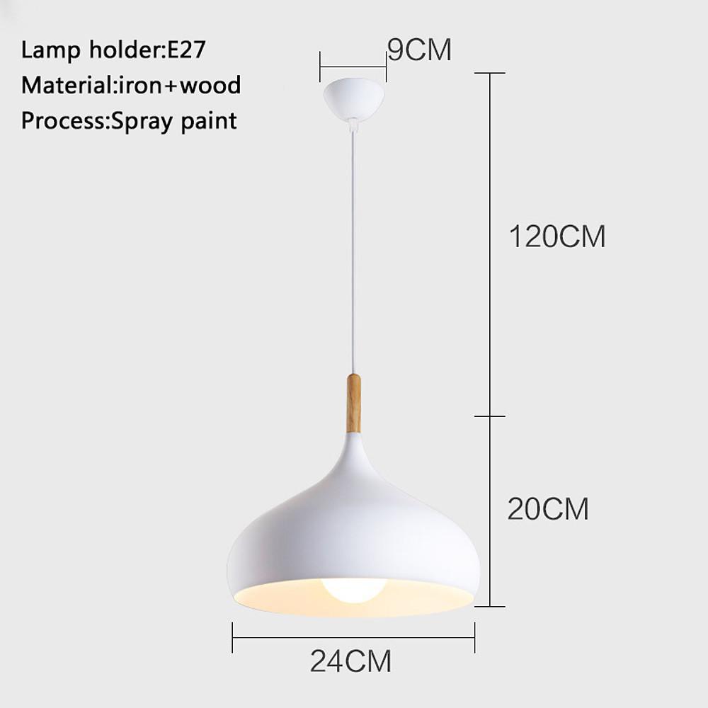 Modern Cone Metal Pendant Light with Wood Detail for Kitchen Island and Dining Room