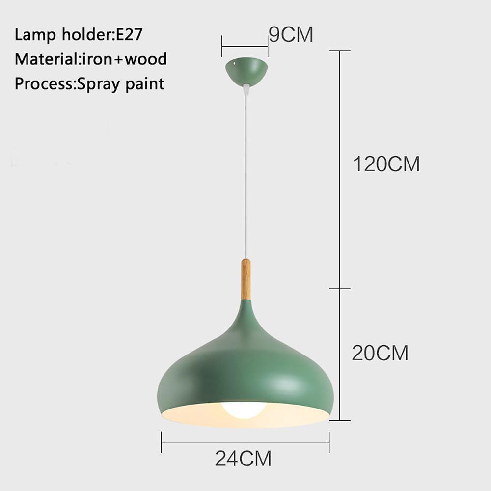 Modern Cone Metal Pendant Light with Wood Detail for Kitchen Island and Dining Room