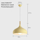 Modern Cone Metal Pendant Light with Wood Detail for Kitchen Island and Dining Room