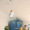 Modern Conical Lantern Pendant Light for Kitchen Island Metal LED Hanging Ceiling Lamp