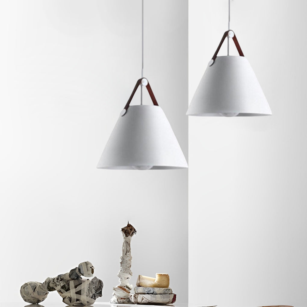 Modern Conical Nordic Pendant Light Metal Hanging Lamp for Kitchen Island and Dining Room