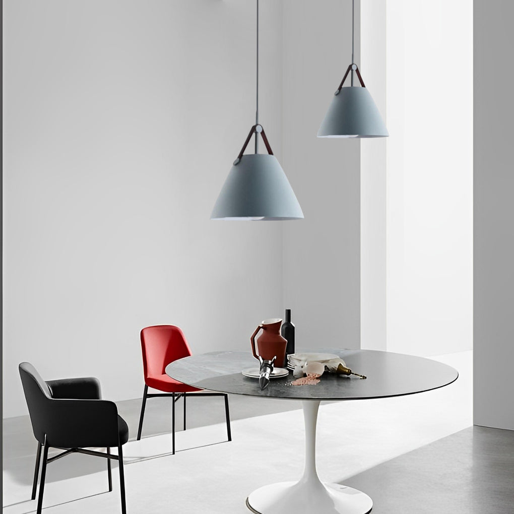 Modern Conical Nordic Pendant Light Metal Hanging Lamp for Kitchen Island and Dining Room
