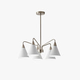 Modern Cono Multi Head Asymmetric Pendant Light Sand Nickel Cone Chandelier