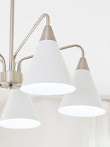 Modern Cono Multi Head Asymmetric Pendant Light Sand Nickel Cone Chandelier