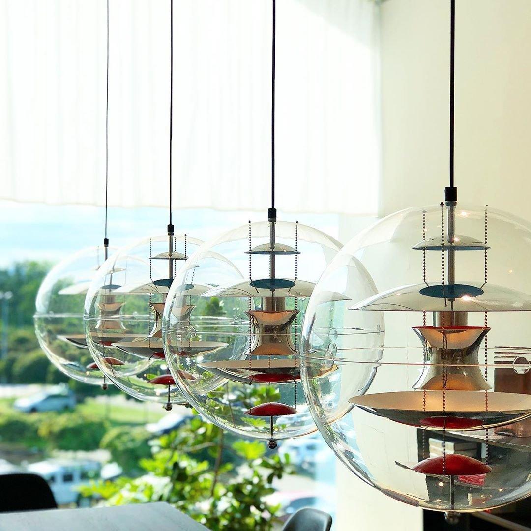 Modern Contemporary Round Sphere Acrylic Pendant Light Globe Hanging Lamp