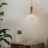 Modern Copper and Cork Glass Pendant Light with Diamond Jar Shade for Dining Room and Bar