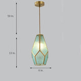 Modern Copper and Glass Geometric Pendant Light for Kitchen Island and Dining Room