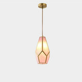 Modern Copper and Glass Geometric Pendant Light for Kitchen Island and Dining Room