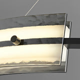 Modern Copper and Glass LED Chandelier Nordic Stepless Dimming Ring and Strip Pendant Light