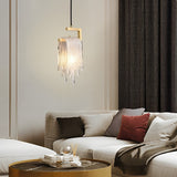 Modern Copper and Handmade Glass LED Pendant Light for Bedroom and Dining Room