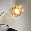 Modern Copper Chandelier with Irregular Lava Texture Glass Shade Pendant Light