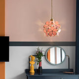 Modern Copper Crystal Flower Pendant Light Globe Hanging Lamp for Kitchen Island