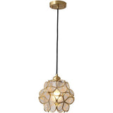 Modern Copper Crystal Flower Pendant Light Globe Hanging Lamp for Kitchen Island