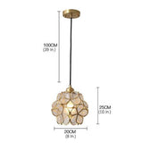 Modern Copper Crystal Flower Pendant Light Globe Hanging Lamp for Kitchen Island