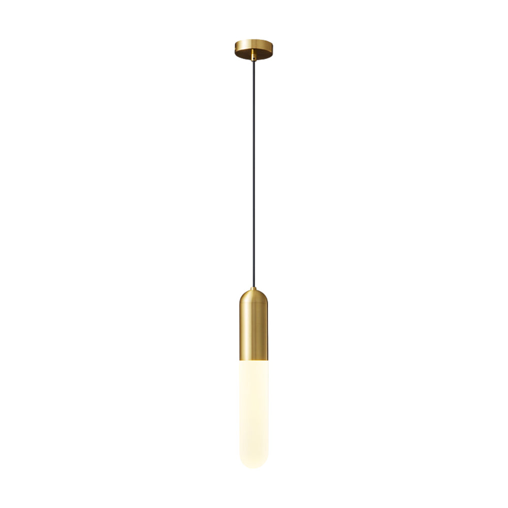 Modern Copper Cylinder Pendant Light with 3 Step Dimming and Adjustable Cord