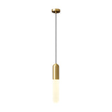 Modern Copper Cylinder Pendant Light with 3 Step Dimming and Adjustable Cord
