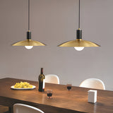 Modern Copper Flared Pendant Light with Milk Glass Shade for Dining Room Bedroom