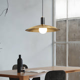 Modern Copper Flared Pendant Light with Milk Glass Shade for Dining Room Bedroom