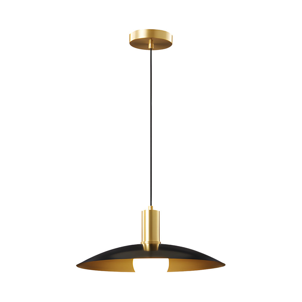 Modern Copper Flared Pendant Light with Milk Glass Shade for Dining Room Bedroom