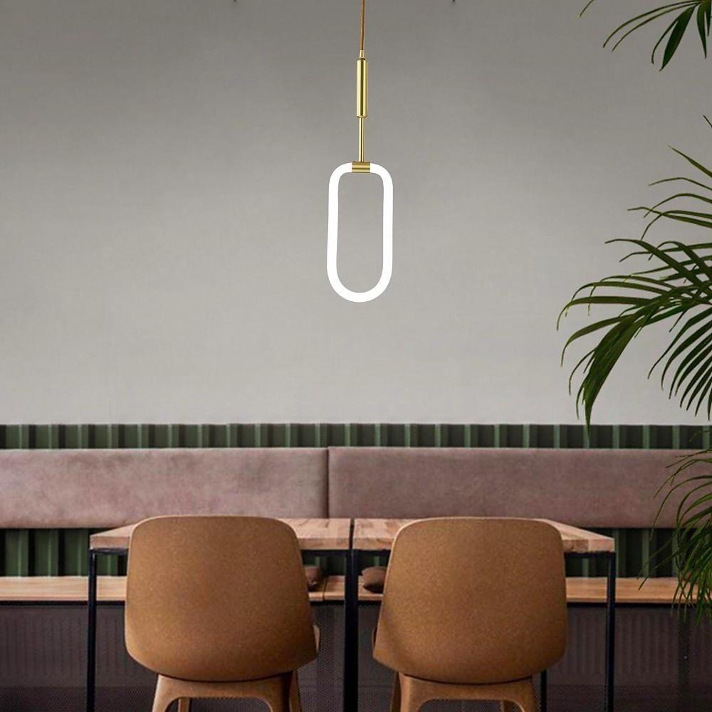 Modern Copper LED Pendant Light Nordic Style Gold Hanging Fixture for Kitchen Island and Dining Room