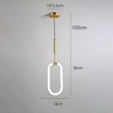 Modern Copper LED Pendant Light Nordic Style Gold Hanging Fixture for Kitchen Island and Dining Room