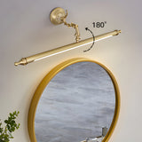 Modern Copper LED Vanity Light 180 Degree Rotatable Bathroom Mirror Lamp with 3 Color Modes