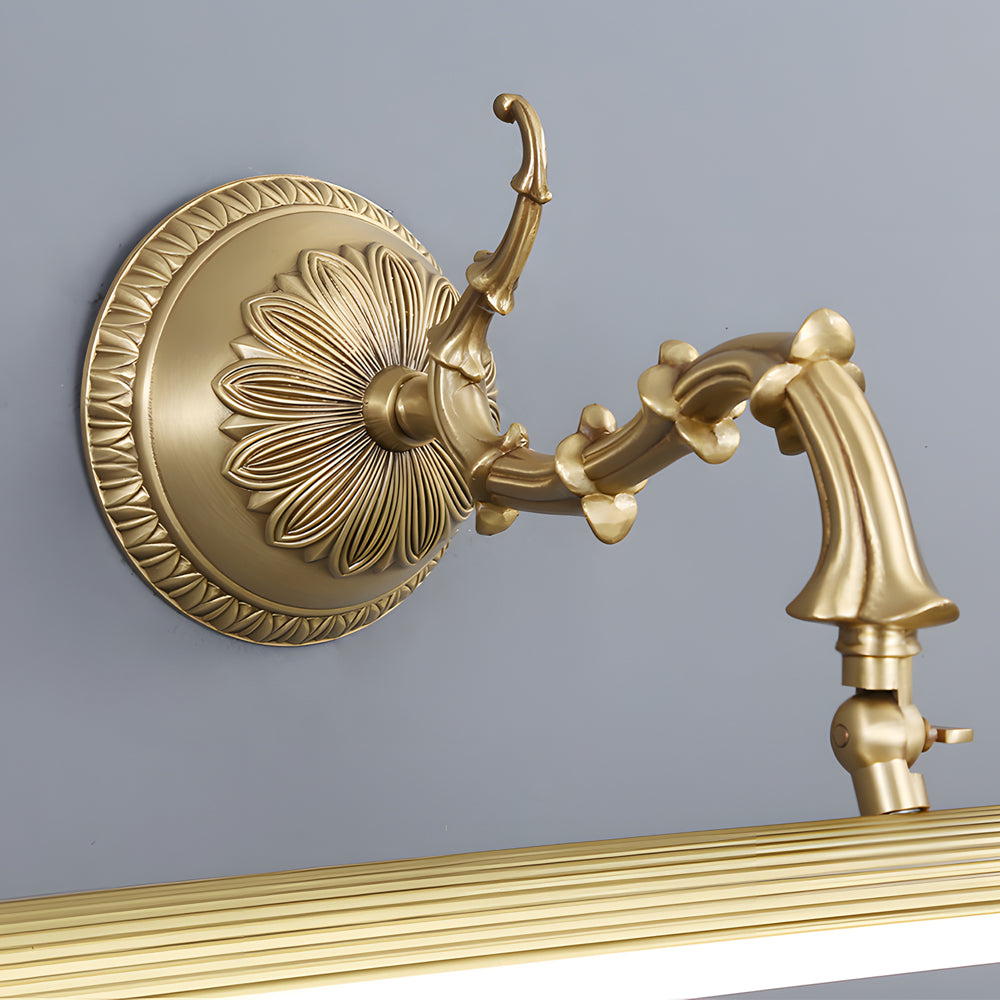 Modern Copper LED Vanity Light 180 Degree Rotatable Bathroom Mirror Lamp with 3 Color Modes