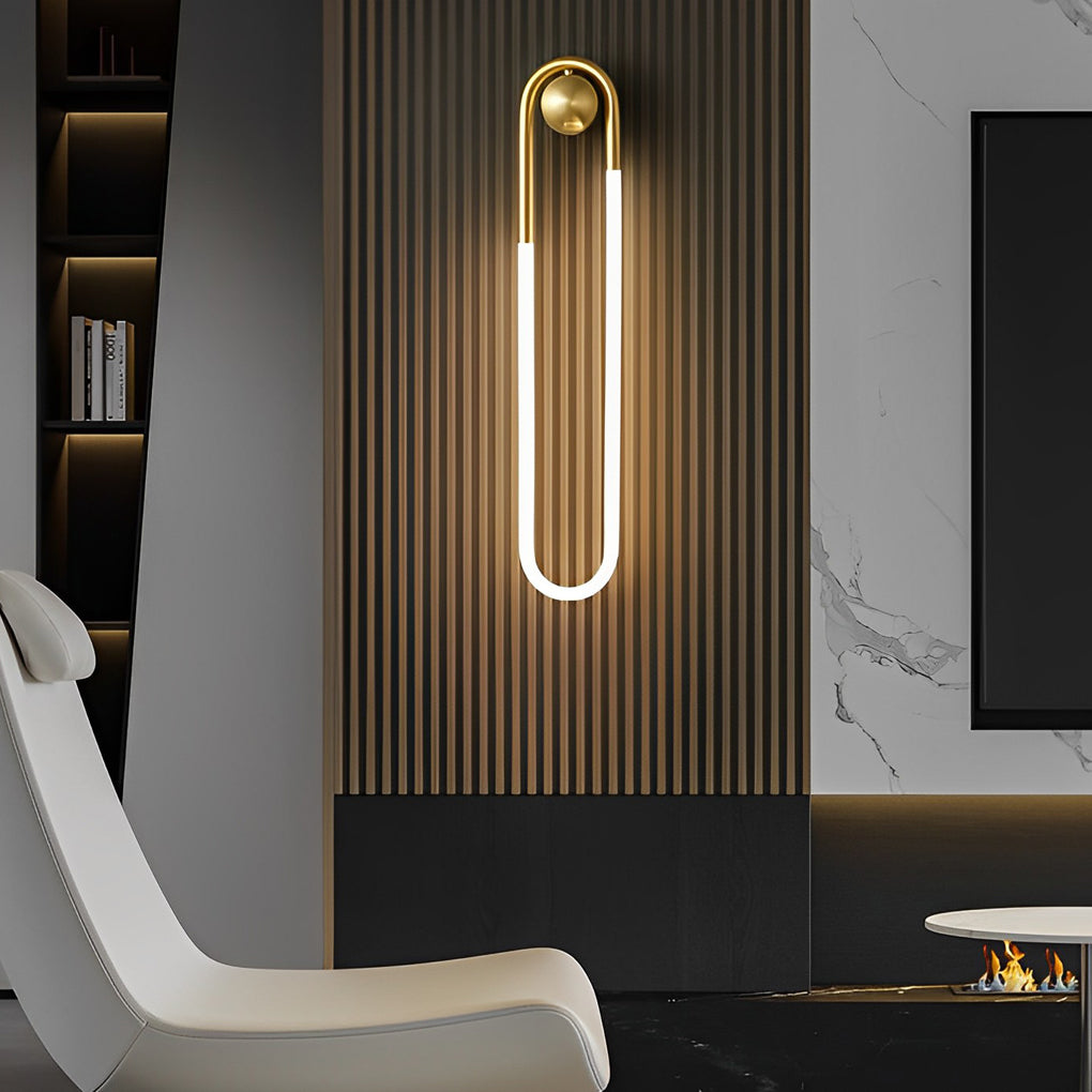 Modern Copper LED Wall Lamp with Three Step Dimming for Bedroom and Corridor