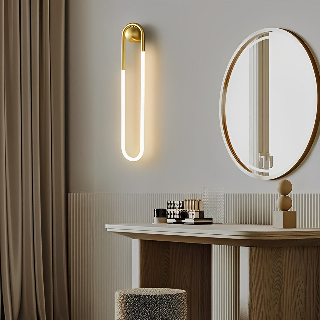 Modern Copper LED Wall Lamp with Three Step Dimming for Bedroom and Corridor