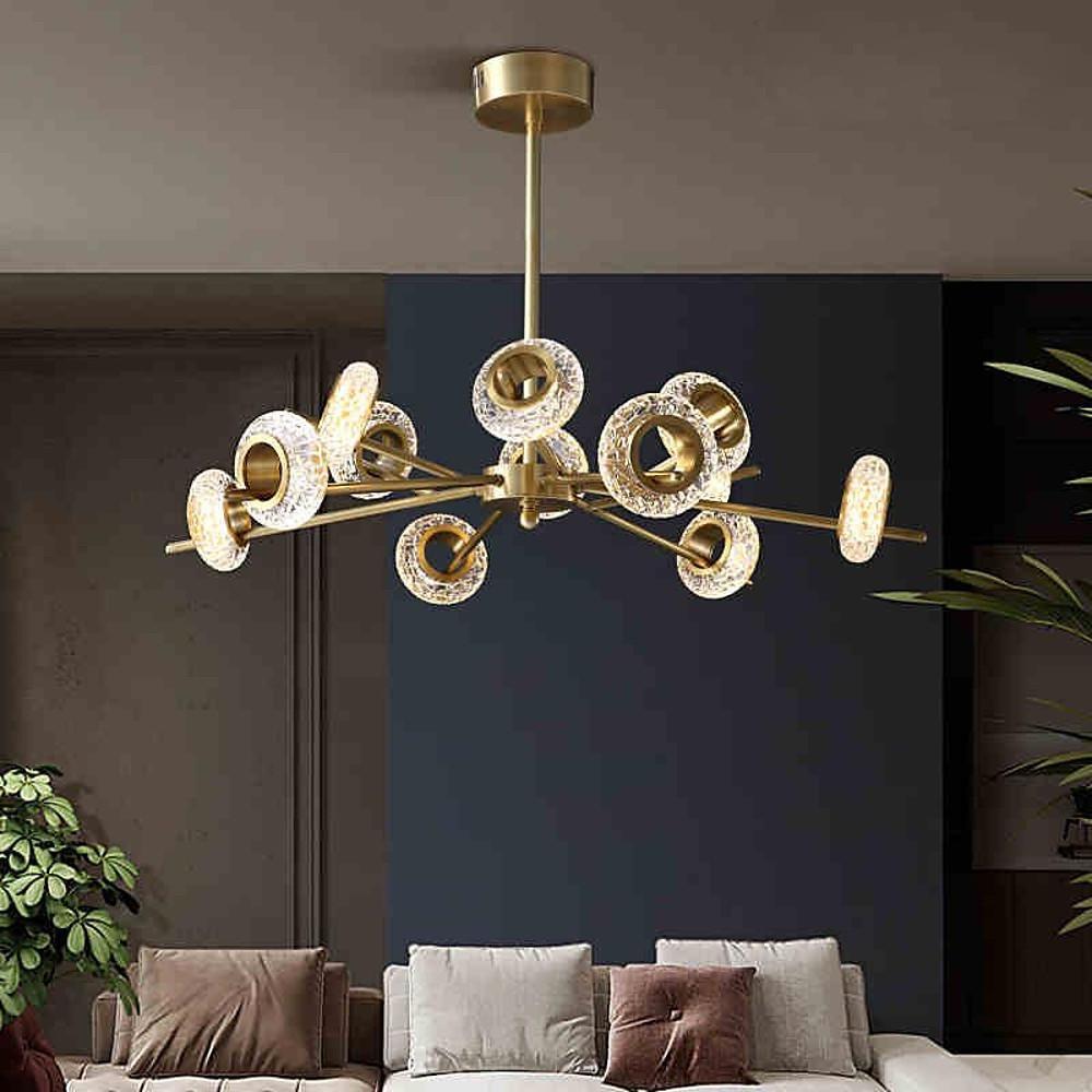 Modern Copper Sputnik Glass Chandelier Luxury Brass Island Ceiling Pendant Light Fixture