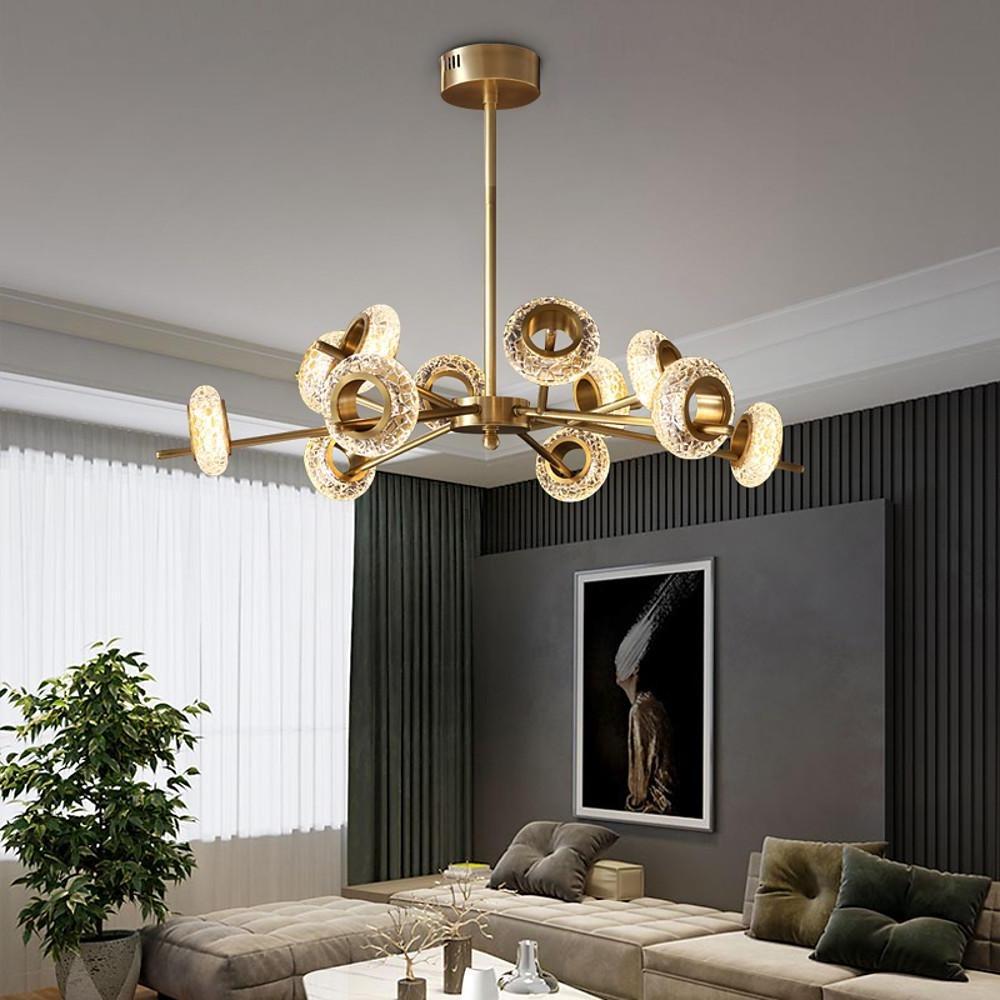 Modern Copper Sputnik Glass Chandelier Luxury Brass Island Ceiling Pendant Light Fixture