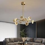 Modern Copper Sputnik Glass Chandelier Luxury Brass Island Ceiling Pendant Light Fixture