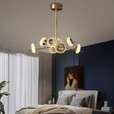 Modern Copper Sputnik Glass Chandelier Luxury Brass Island Ceiling Pendant Light Fixture
