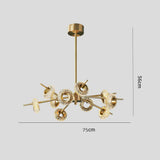Modern Copper Sputnik Glass Chandelier Luxury Brass Island Ceiling Pendant Light Fixture