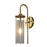 Modern Copper Wall Sconce with Cracked Glass Shade Luxury Minimalist Brass Light
