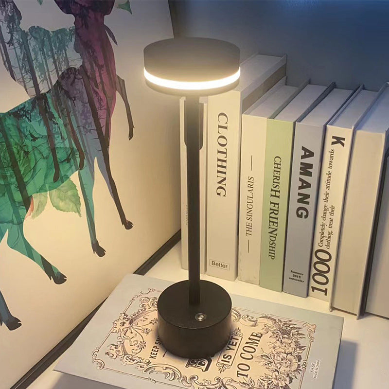 Modern Cordless Aluminum Rod LED Table Lamp with Touch Dimming Sensor