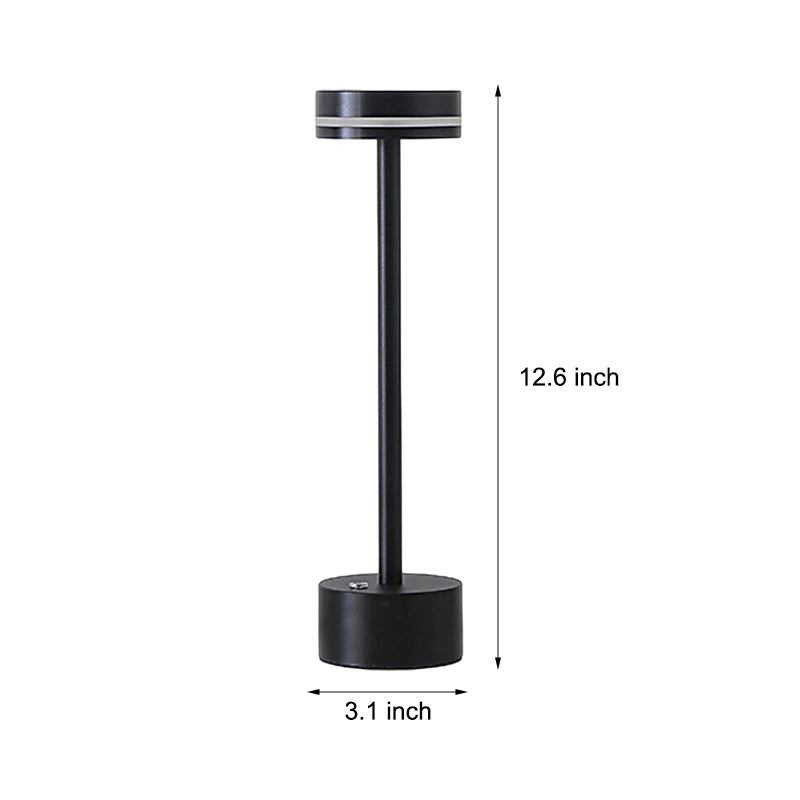Modern Cordless Aluminum Rod LED Table Lamp with Touch Dimming Sensor